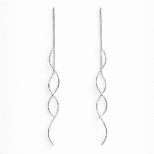 Silver Seraphine Spiral Drop Earrings