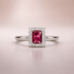 Crimson Halo Silver Ring - Image 5