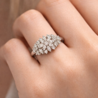Celestial Bloom Silver Ring - Image 2