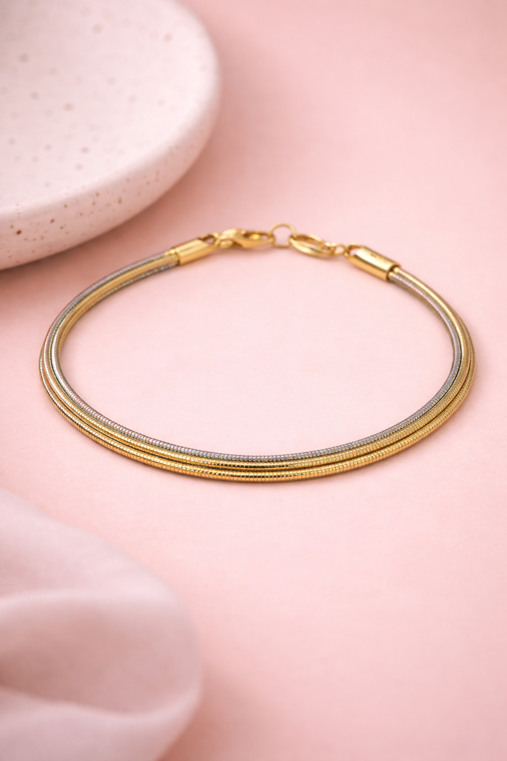 Swaralaya Multi-Line Silver Bracelet