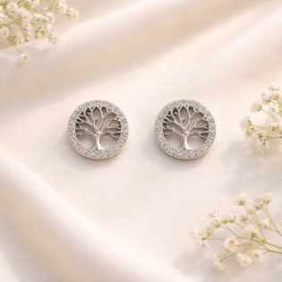 Silver Verdanthalo Stud Earrings