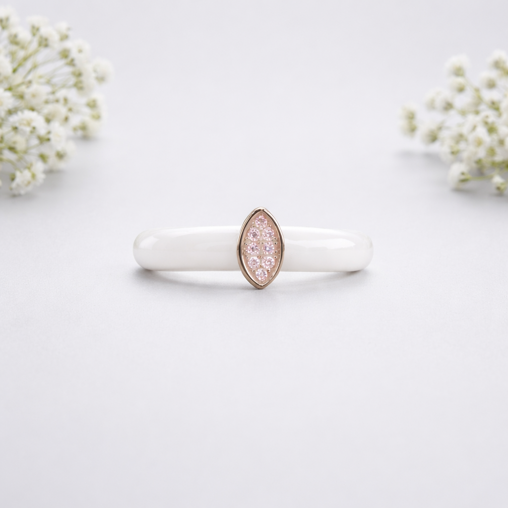 Blush Marquis Whisper Silver Ring