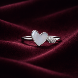 Lunara Whisperheart Silver Ring