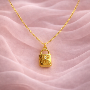 Golden Promise Lock Pendant