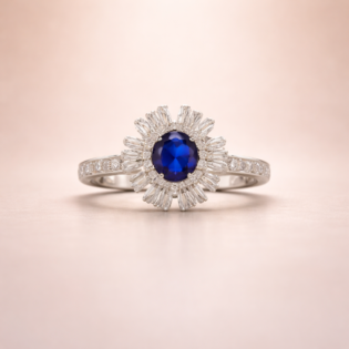 Celestine Azureburst Silver Ring - Image 5