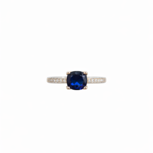 Sapphire Nightfall Pure Silver Ring - Image 4