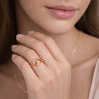 Aurora Heartloop Silver Ring - Image 2