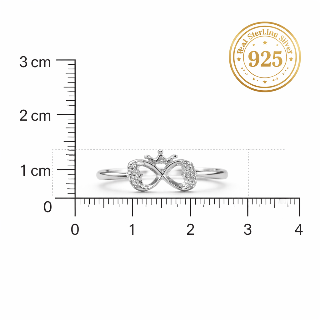 Crowned Infinity Silver Ring - Image 4