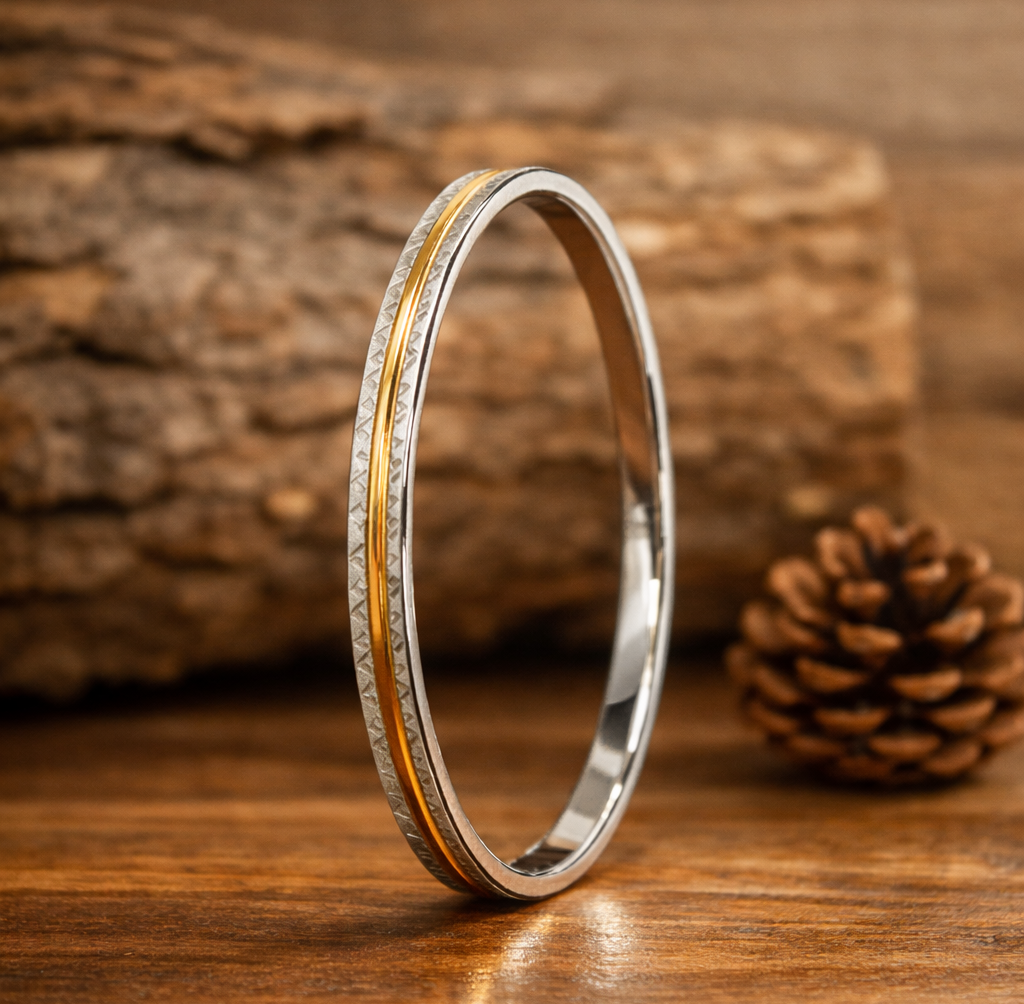 Suryaveer Dual-Line Silver Kada