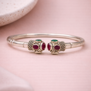 Navratna Royale Silver Bracelet