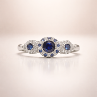 Midnight Halo Trinity Silver Ring - Image 5
