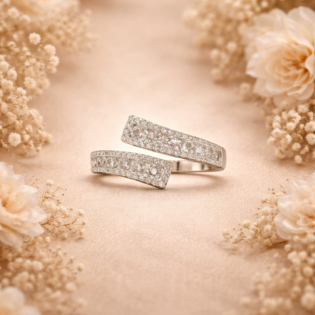 Silver Cascade Wrap Ring