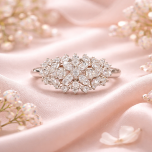 Celestial Bloom Silver Ring
