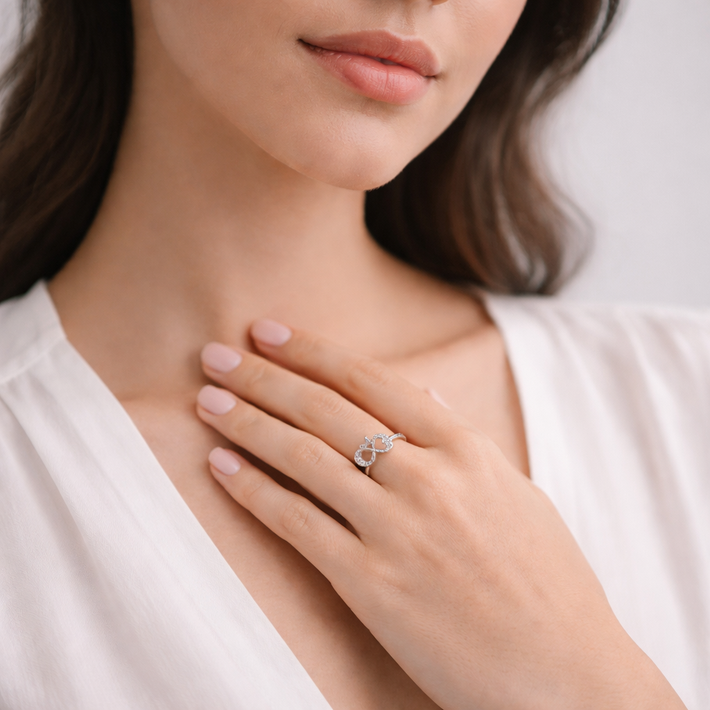 Crowned Infinity Silver Ring - Image 2