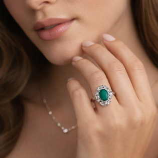 Emerald Aurora Bloom Ring - Image 3