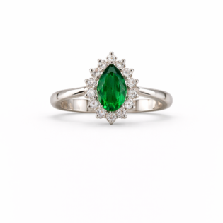 Emerald Virelle Silver Ring