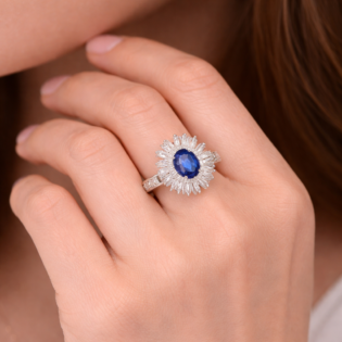 Celestine Azureburst Silver Ring - Image 2