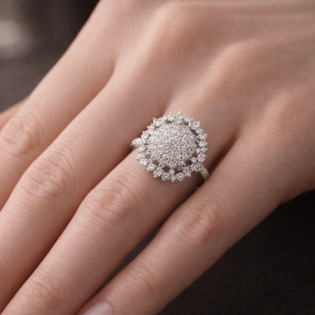 Celestique Aurora Bloom Silver Ring - Image 2