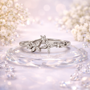 Silver Petal Whisper Ring