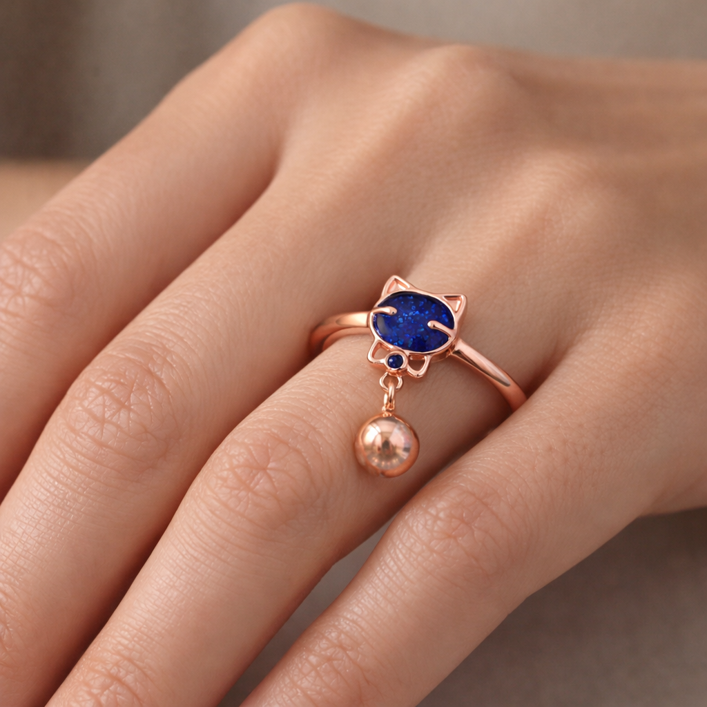 Luna Purrlume Charm Silver Ring - Image 2