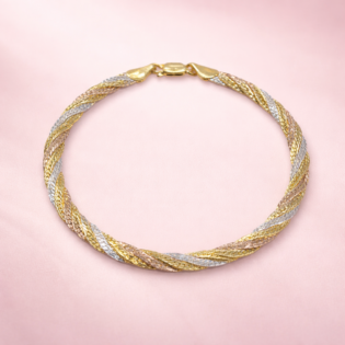 Triratna Weave Silver Bracelet