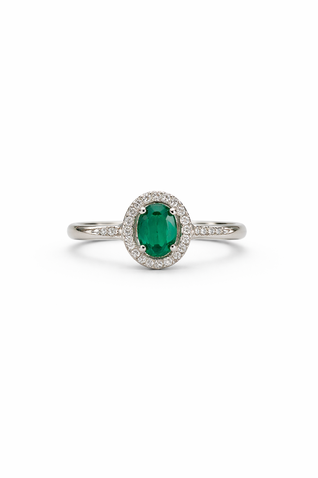 Emerald Radiance Halo Ring