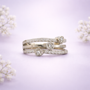 Celestia Spiral Trio Ring