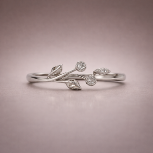 Silver Blossom Whisper Ring - Image 3