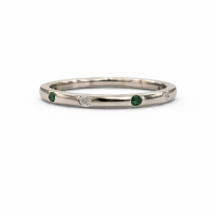 Emerald Whisper Silver Band
