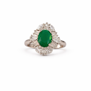 Emerald Aurora Bloom Ring