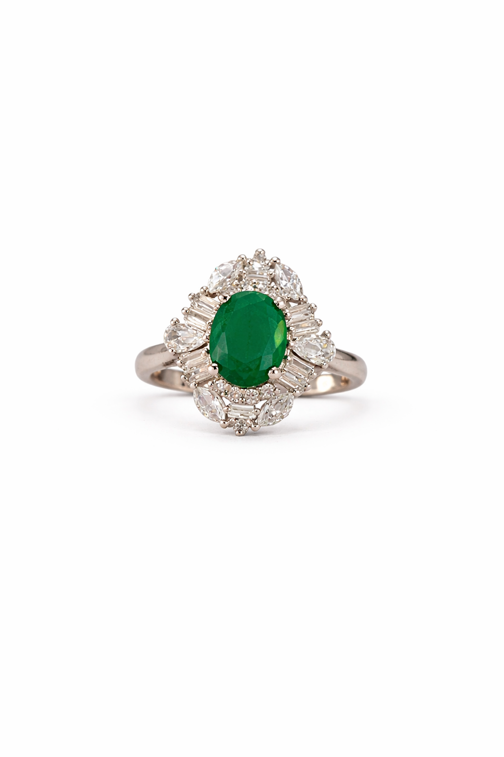 Emerald Aurora Bloom Ring
