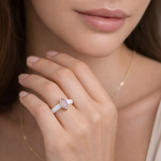 Blush Marquis Whisper Silver Ring - Image 2