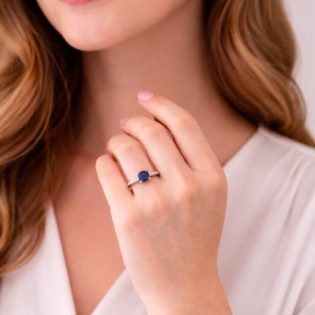 Sapphire Nightfall Pure Silver Ring - Image 2