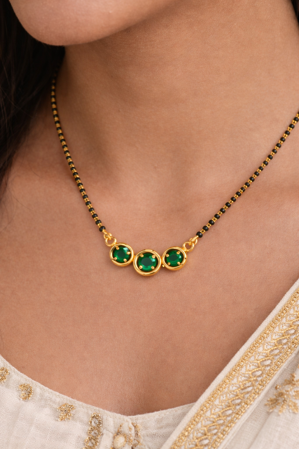 Triveni Harita Mangalsutra (Silver Finish) - Image 4