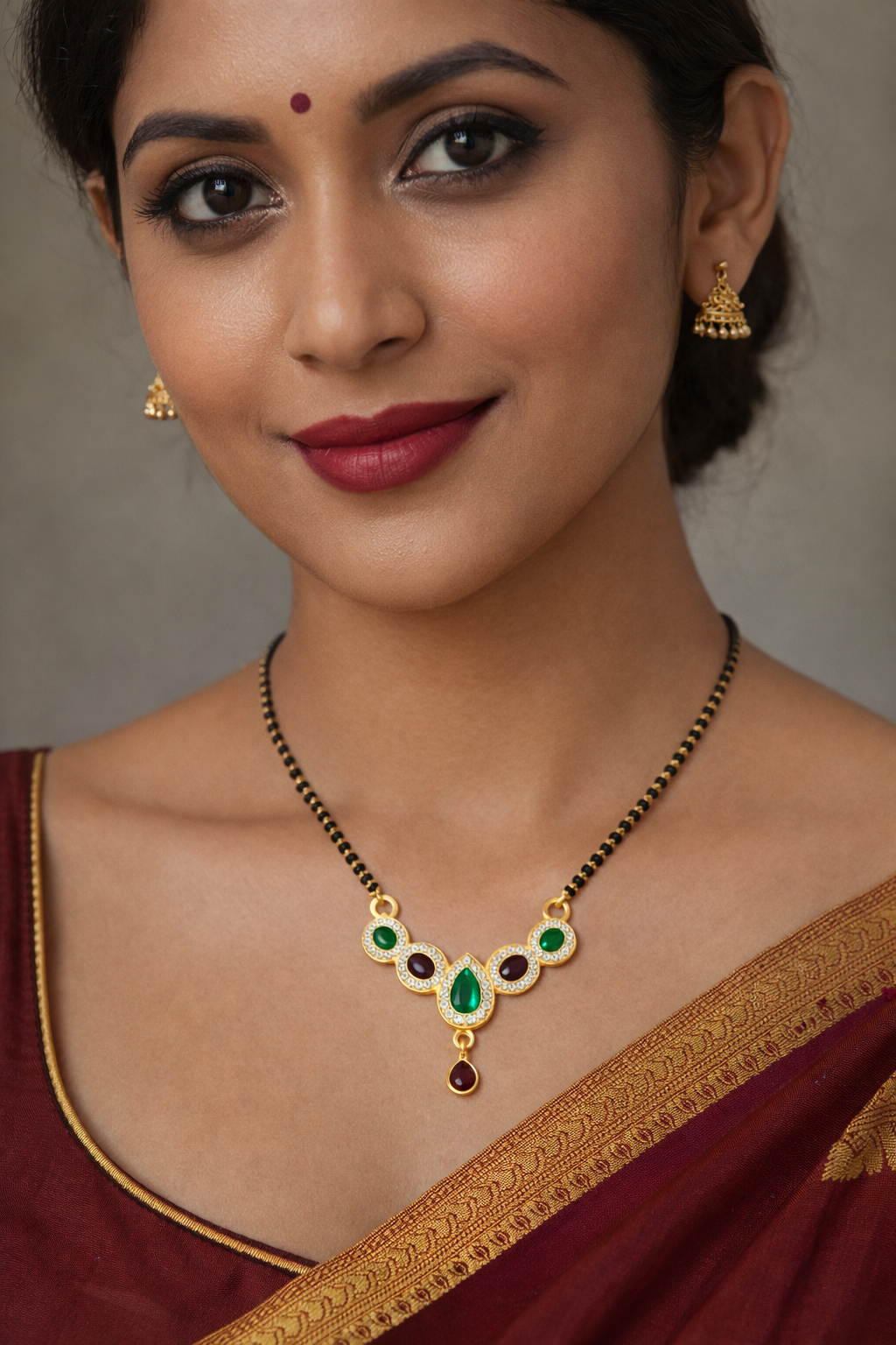 Rangoli Ratna Mangalsutra (Silver Finish) - Image 2