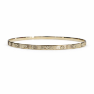 Chakra Shree Silver Kada Bracelet