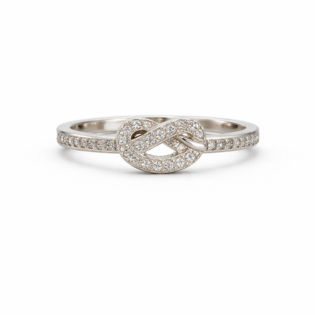 Silver Eternal Knot Sparkle Ring