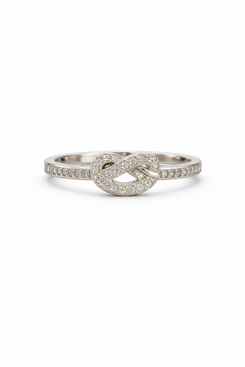 Silver Eternal Knot Sparkle Ring