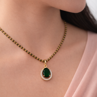 Vanya Emerald Halo Mangalsutra - Image 2