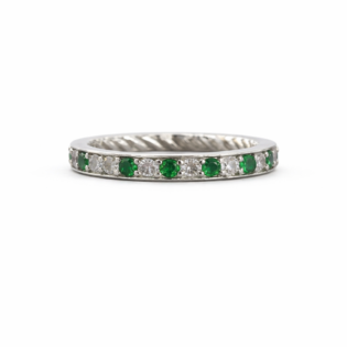 Emerald Whisper Silver Band