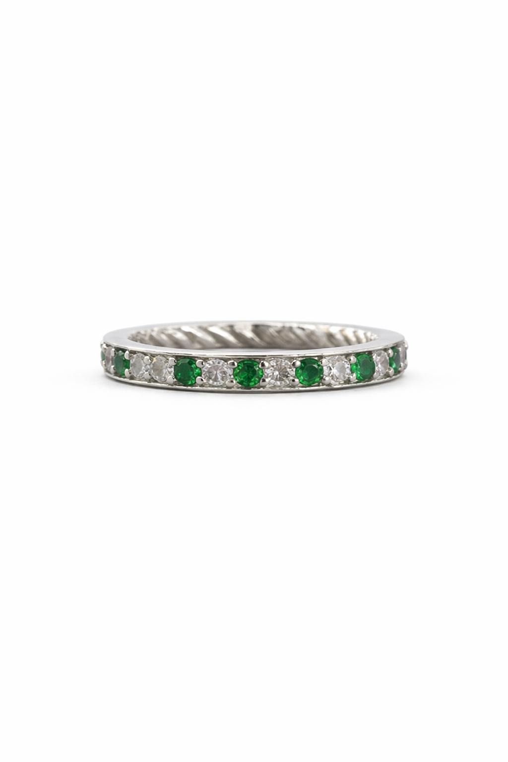 Emerald Whisper Silver Band