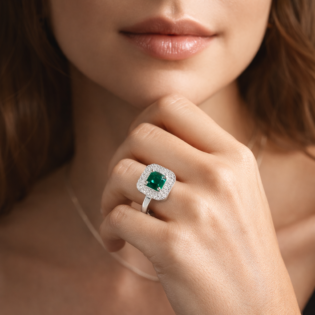 Emerald Virelle Prestige Silver Ring - Image 4