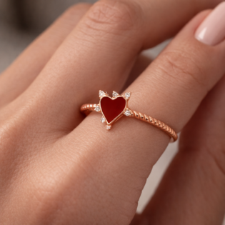 Scarlet Heart Royale Silver Ring - Image 4