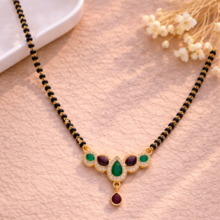 Rangoli Ratna Mangalsutra (Silver Finish)
