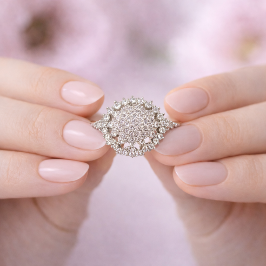 Celestique Aurora Bloom Silver Ring - Image 3