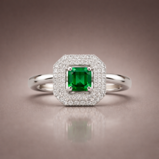 Emerald Virelle Prestige Silver Ring - Image 3