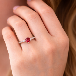 Ruby Radiance Pure Silver Ring - Image 2