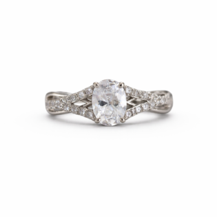 Crystal Embrace Solitaire Ring