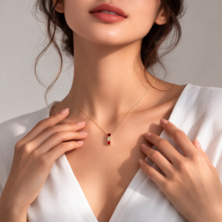 Crimson Harmony Bar Pendant - Image 2