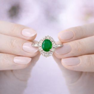 Emerald Aurora Bloom Ring - Image 2